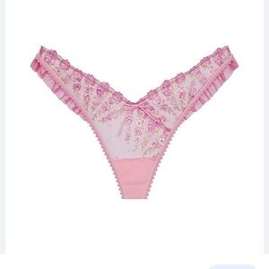 For Love and Lemons Fan Floral Ballet Pink Thong Panty